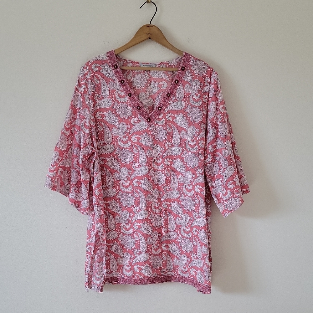 World Market Pink Paisley Tunic Size‎ L/XL